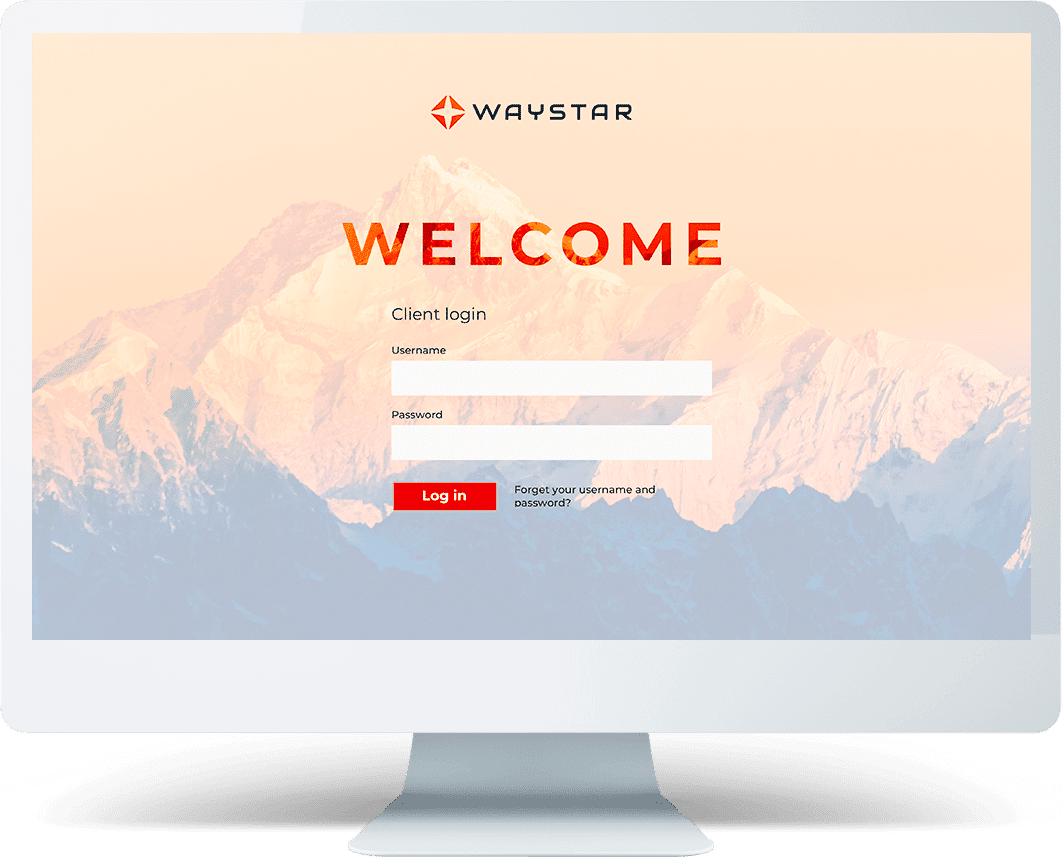 Waystar Client Login Screen