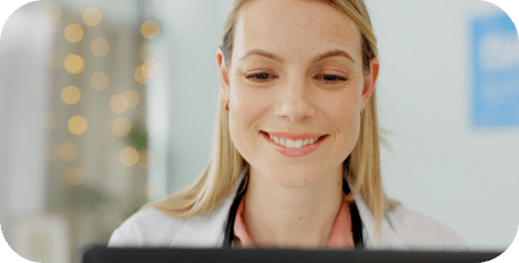 Woman looking at a laptop