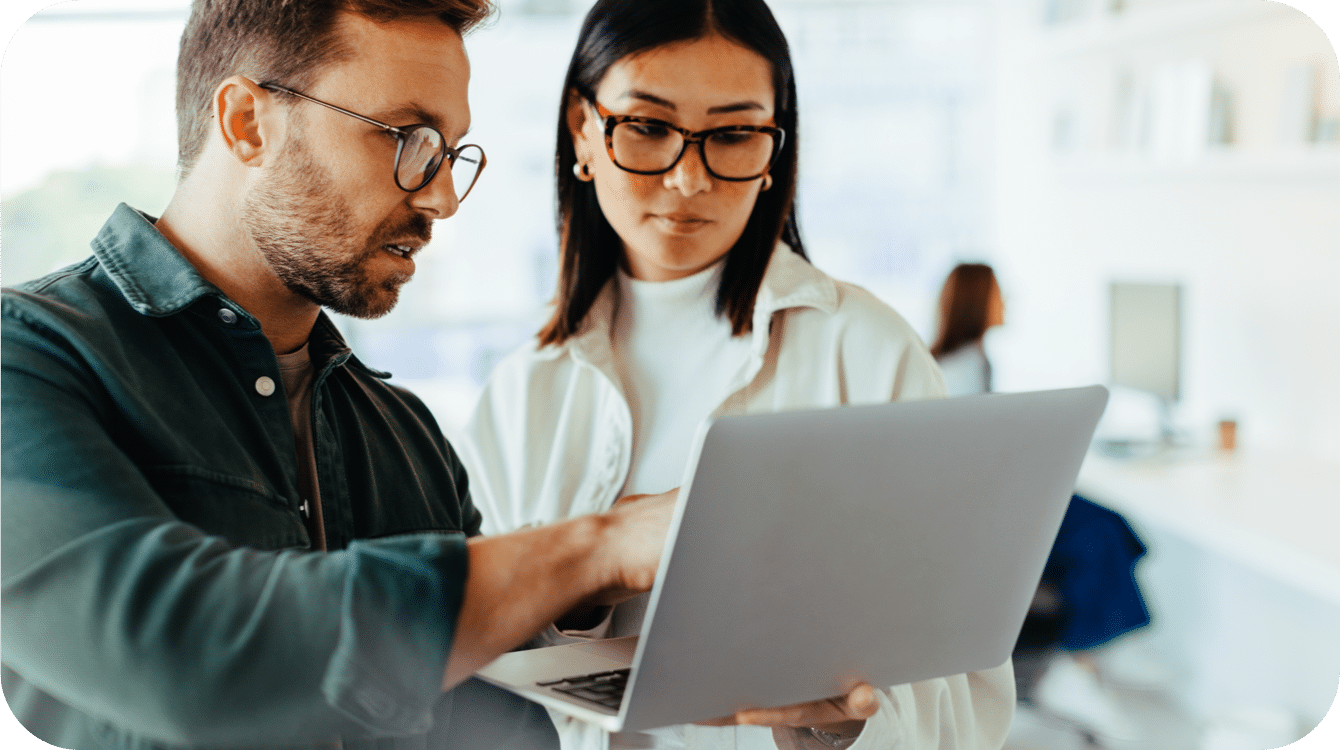 Peak Upgrades looking at laptop